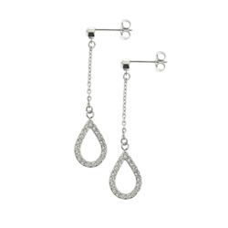 Steelx Open Crystal Teardrop on Chain Earrings - ER372 Steelx Open Crystal Teardrop on Chain Earrings - ER372